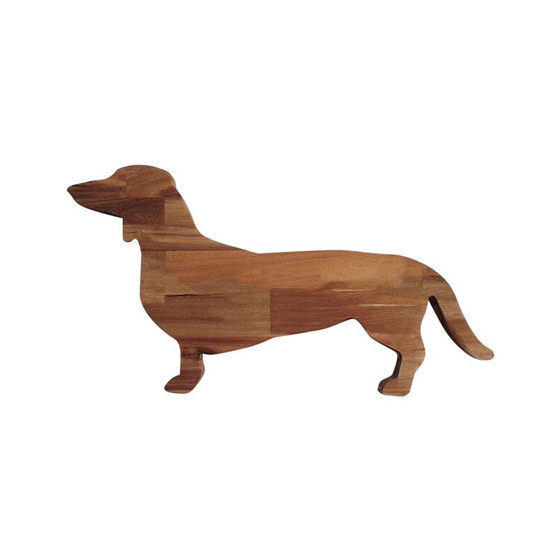 Wooden Dachshund Dog Dinner Plate