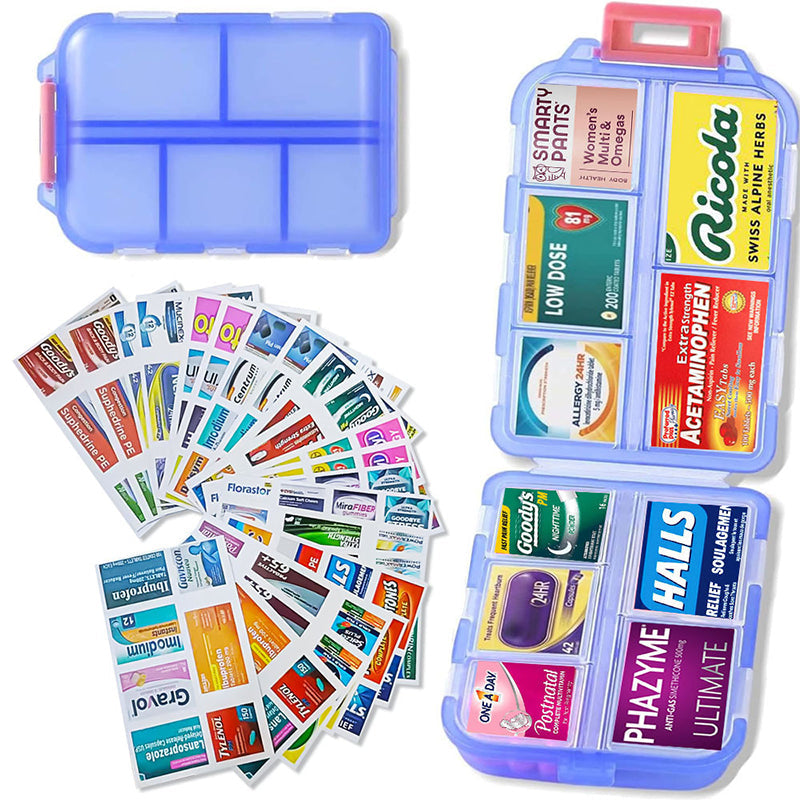 Travel Pill Organizer Box (161 Labels for Customization)