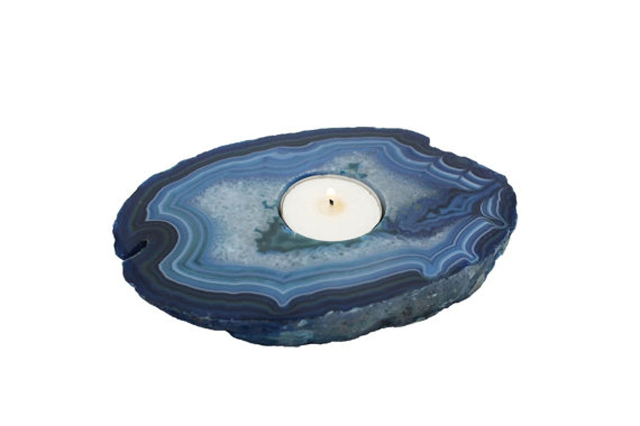 Agate Slab Candle Holder - Blue (RK2-106)