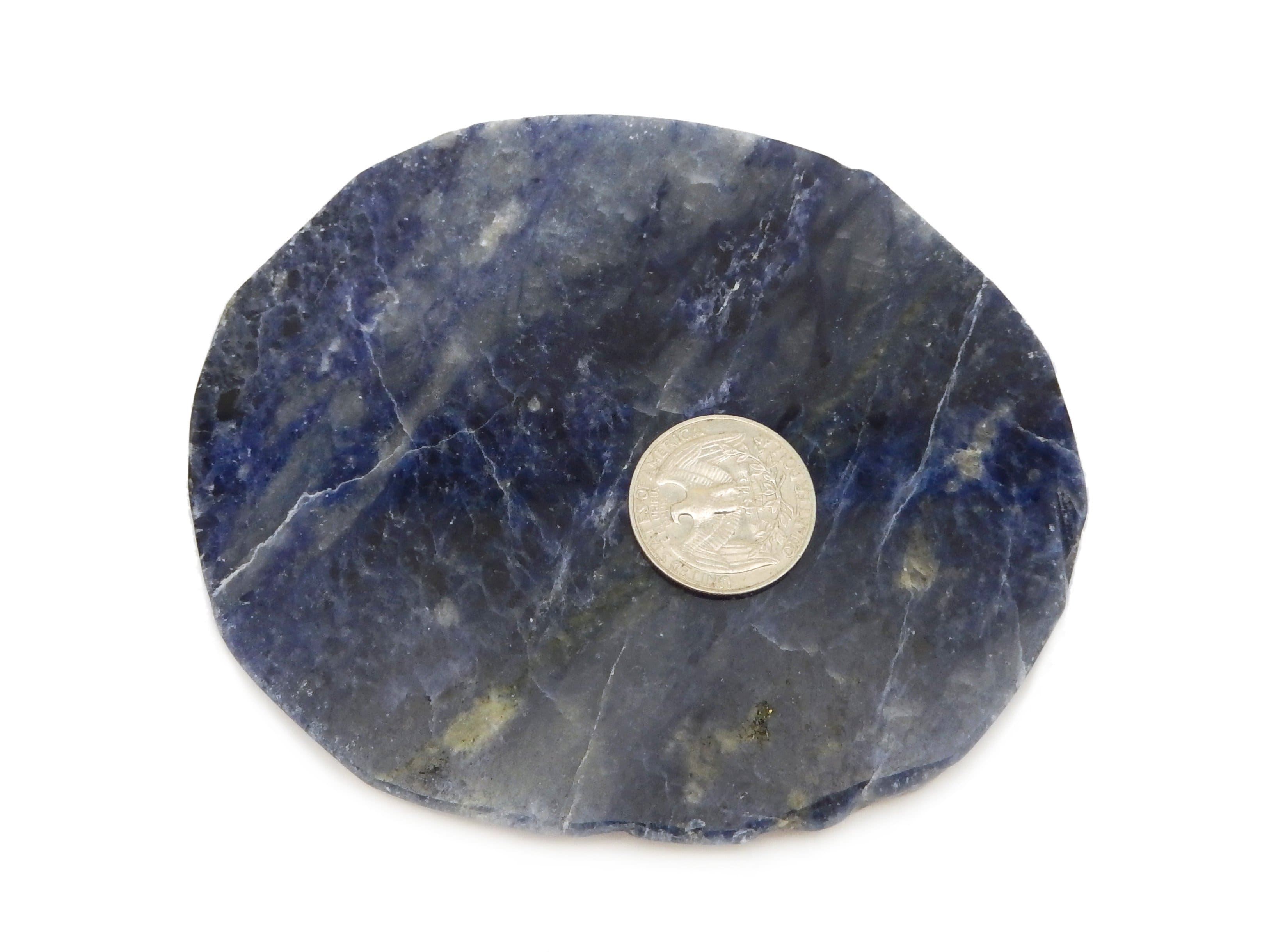 Natural Stone Rose Quartz, Smokey Quartz, Sodalite, Coasters with Polished Edges