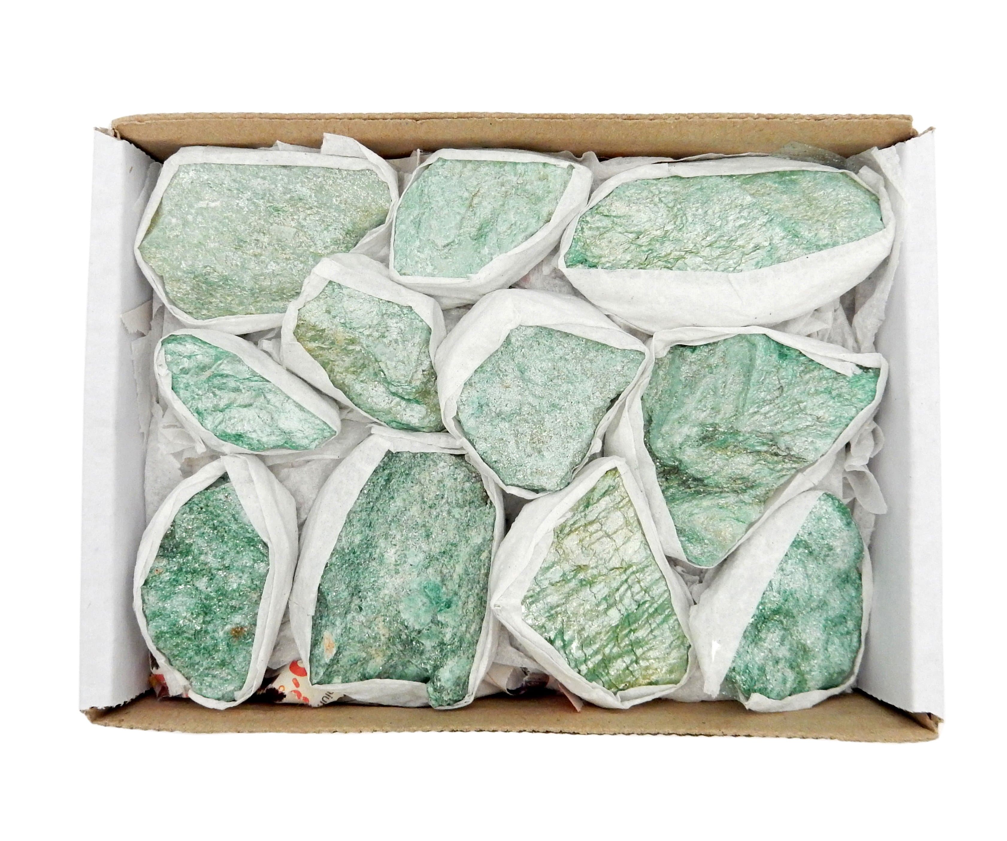 Fuschite Flat Box - Chakra - Metaphysical - Green Fuchsite Stones (BOX-30)