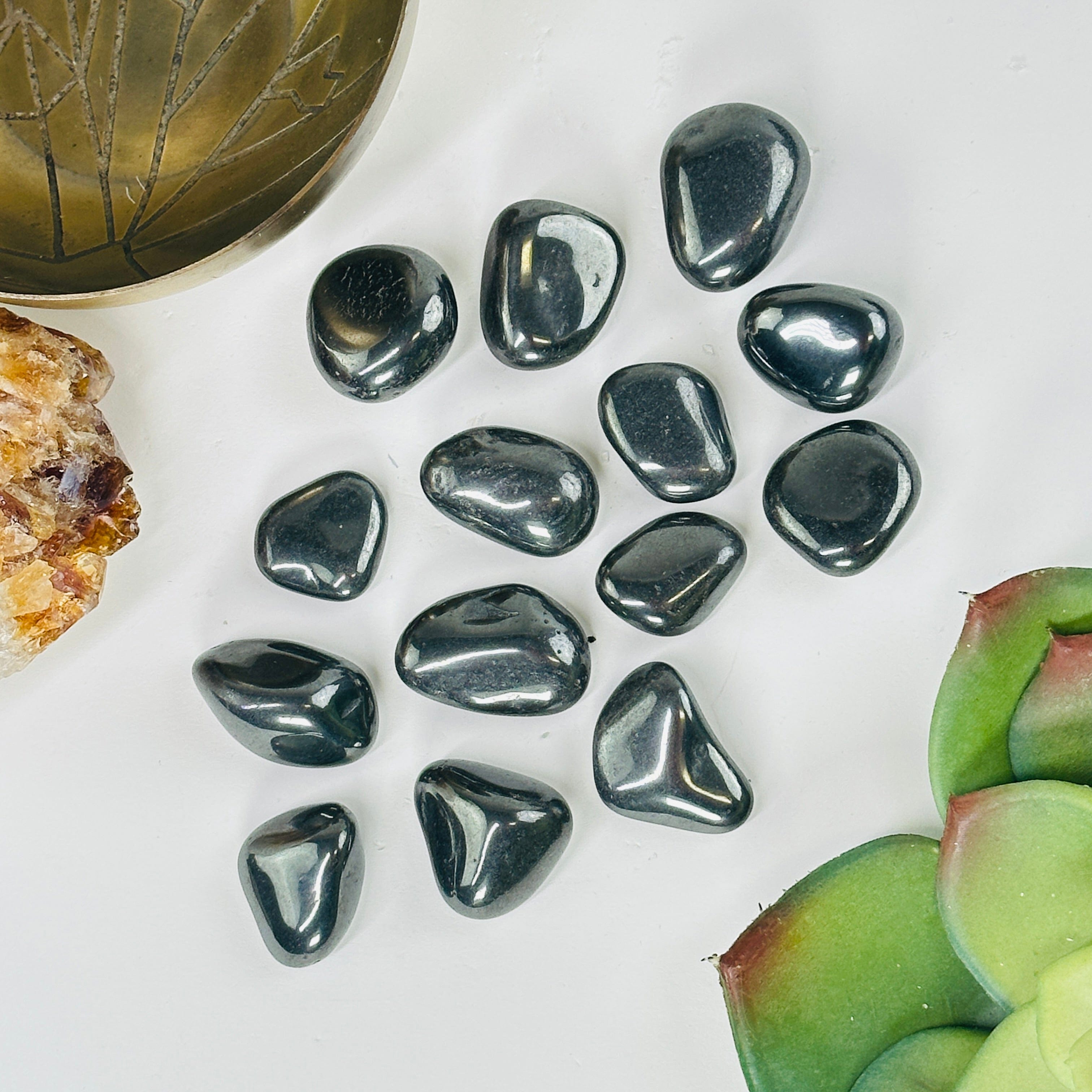 Hematite Tumbled Gemstones - 1/2 lb bags - Small Polished Stones (TS-11)