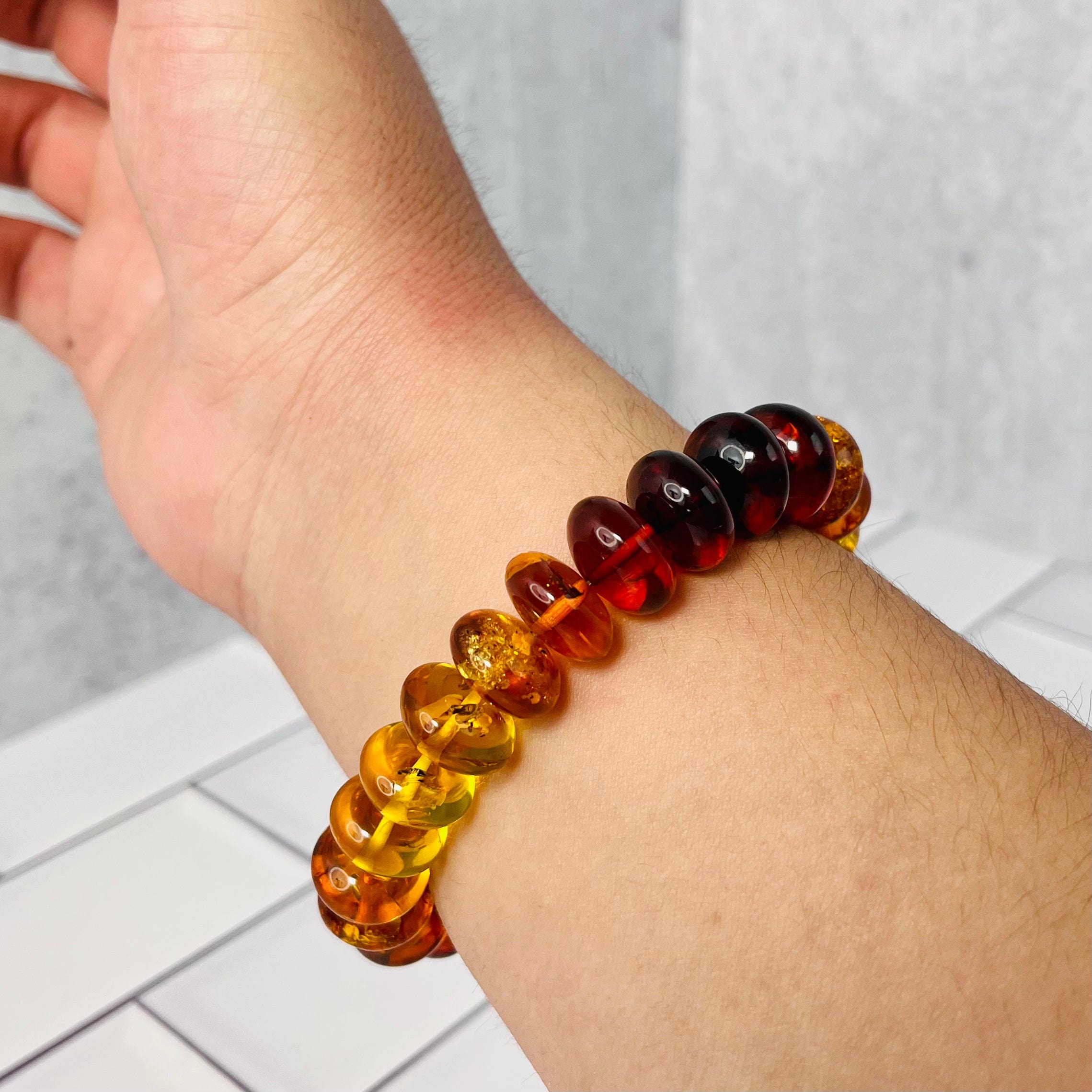 Baltic Amber Bracelet - Rondelle Beaded