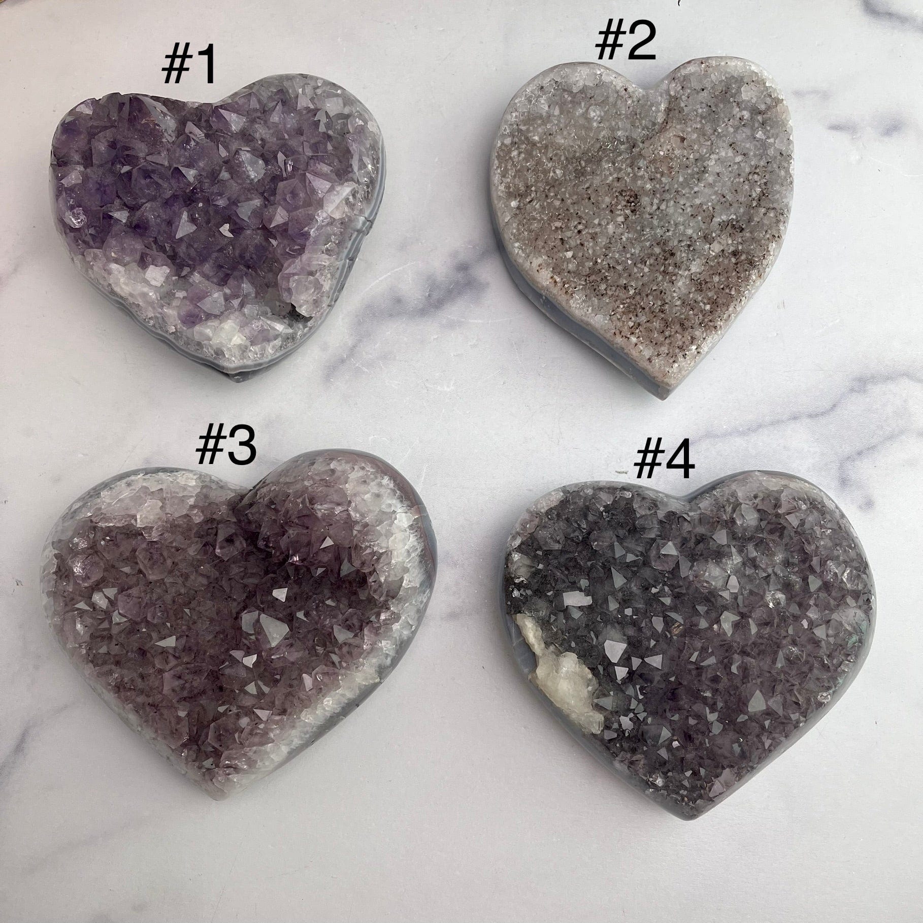 Purple Amethyst Druzy Hearts - YOU CHOOSE