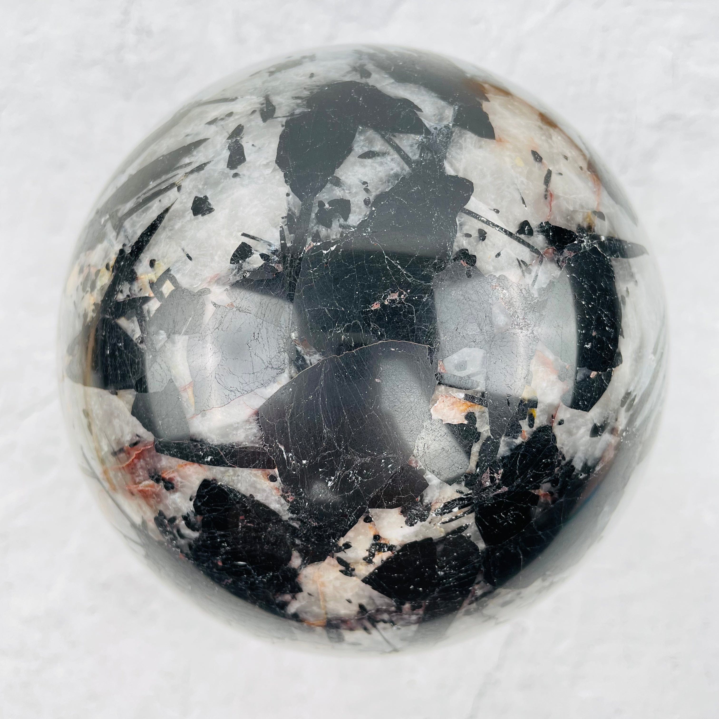 Black Tourmilated Quartz Sphere - Gigantic - OOAK