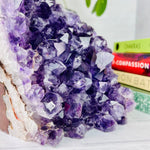 Amethyst Cluster Bookend Set Deep Purple