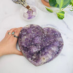 Amethyst Crystal Druzy Heart