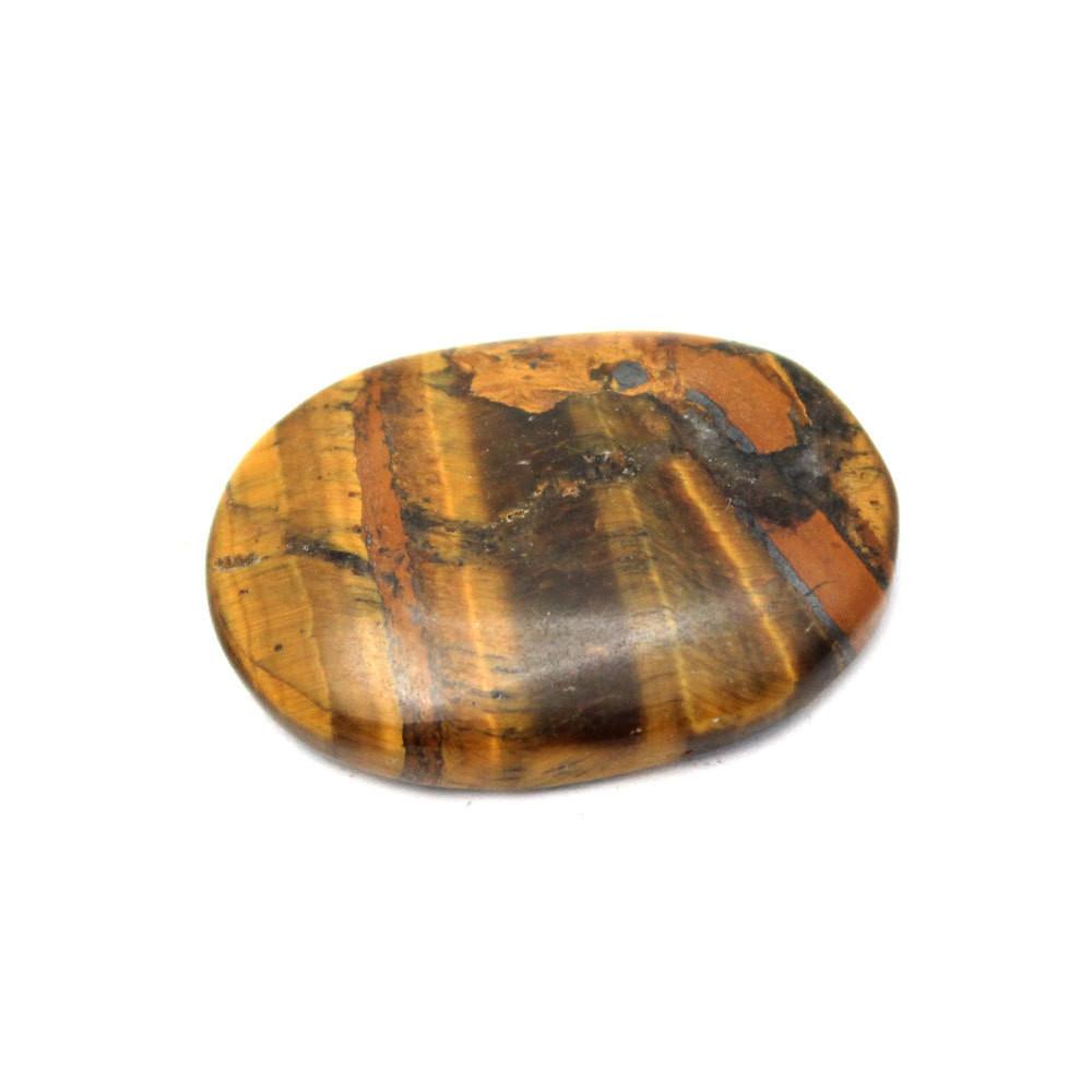 Tiger Eye Worry Stone Slab - Thumb Stone - Palm Stone - Metaphysical - Chakra - (2BROWNSHELF-42)