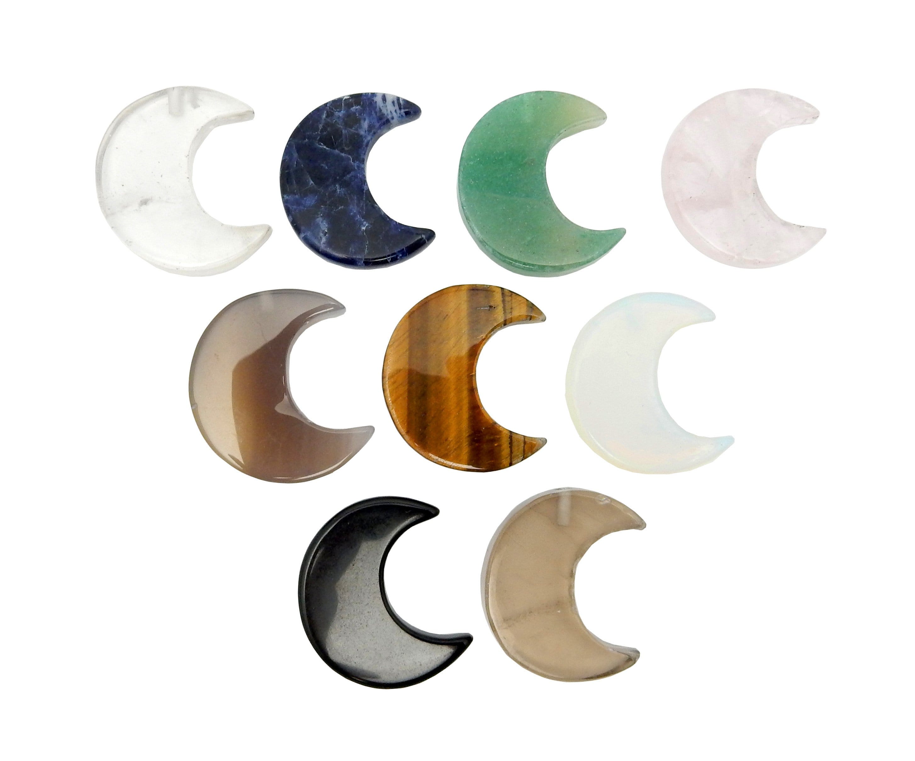 Gemstones Half Crescent Moon - Drilled or Undrilled