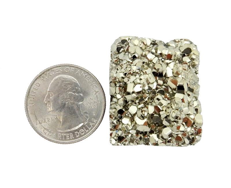 Pyrite Square Cabochon - Chakra Reiki Jewelry Supply - (RK35B29-04)